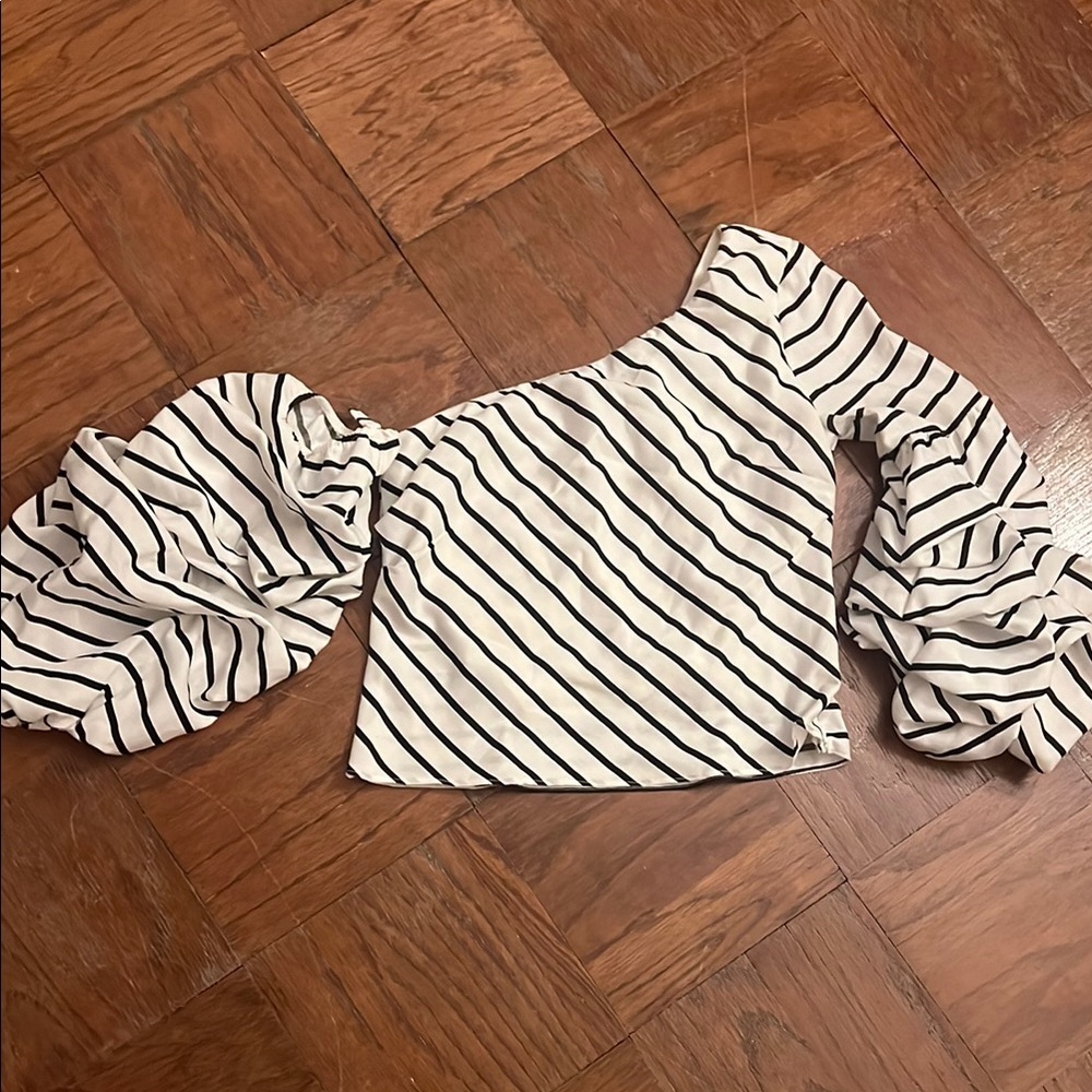 Decker Striped Off-Shoulder Women's Top